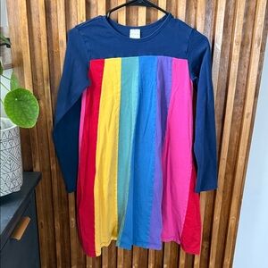 Hanna Andersson Rainbow Panel Striped relaxed Swing Dress. L/12